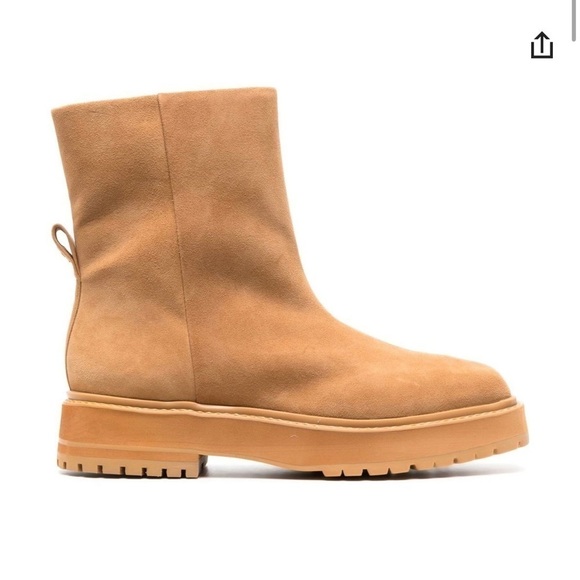 NEW LARROUDE Hailey Suede Leather Booties Tan Sz 10 - Picture 1 of 10